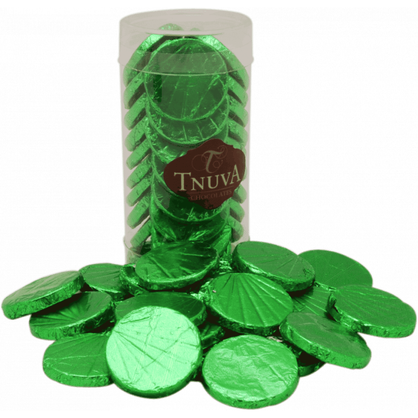 Moedas de Chocolate Vegano Sabor Menta 100g - Tnuva