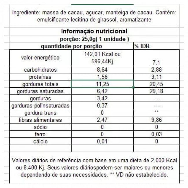 Barra de Chocolate Vegano 1,01kg 70% Cacau Uso Culinário  - Tnuva