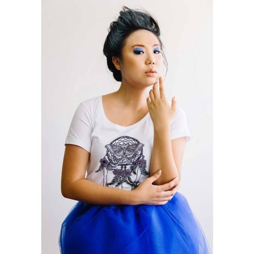 Camiseta Vegana Babylook Dream Catcher Branco - Nicole Bustamante Vegan Goods