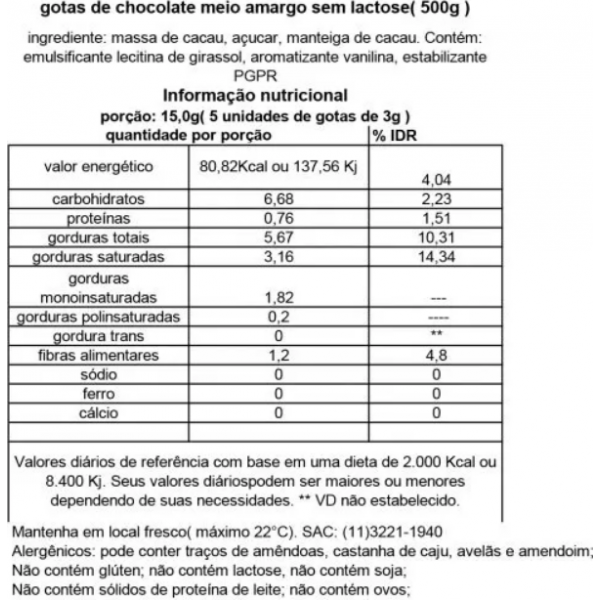 Gotas de Chocolate Vegano 56% Cacau - Uso Culinário 1,01kg  - Tnuva