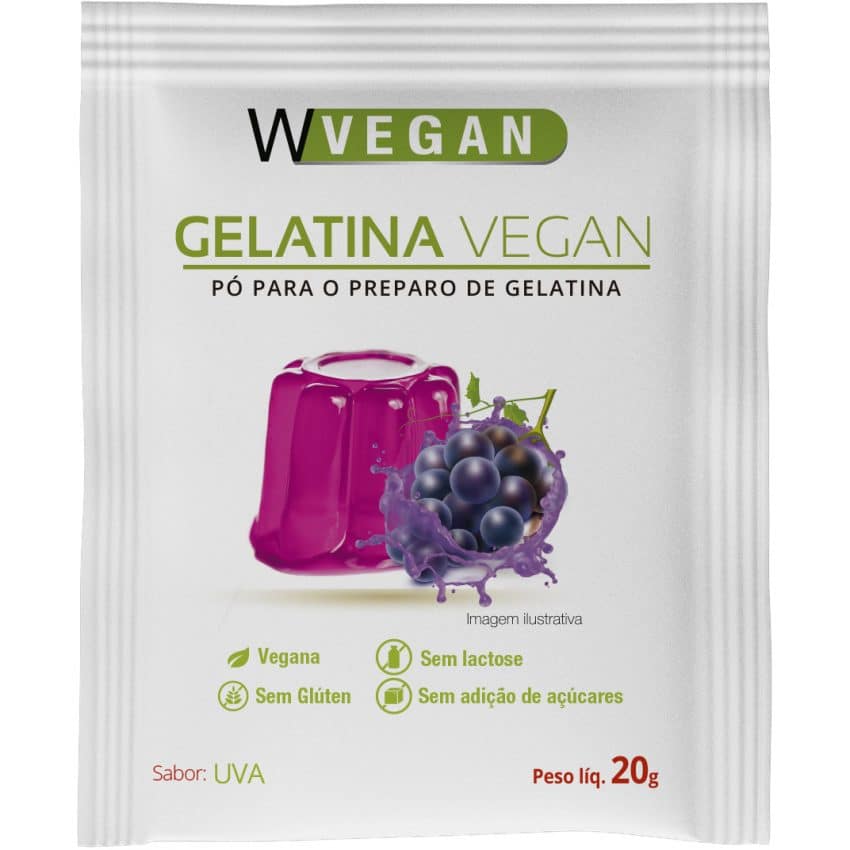 Gelatina Vegana sabor Uva 20g - WVegan
