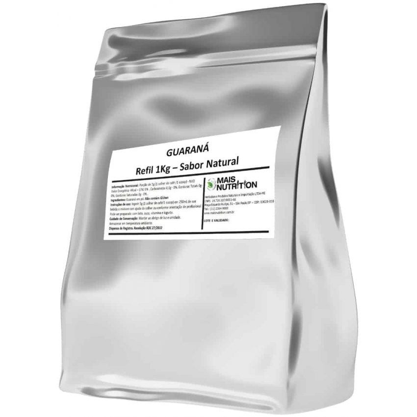 Guarana em pó 1Kg Embalagem Refil - WVegan