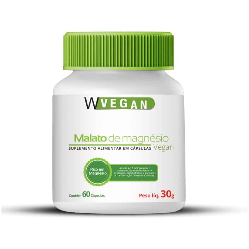 Malato de Magnésio 500mg 60 capsulas - WVegan