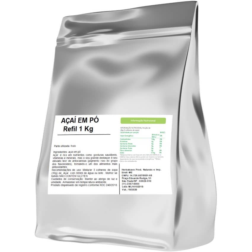 Açai em Po 1kg Embalagem Refil - WVegan