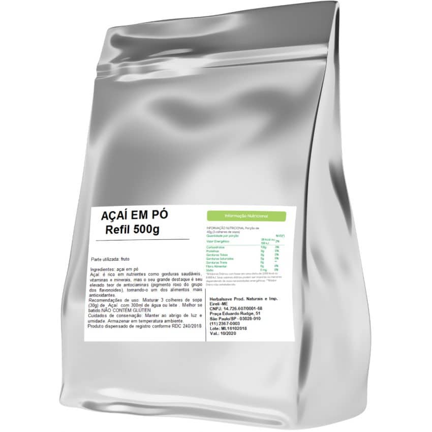 Açai em Po 500g Embalagem Refil - WVegan