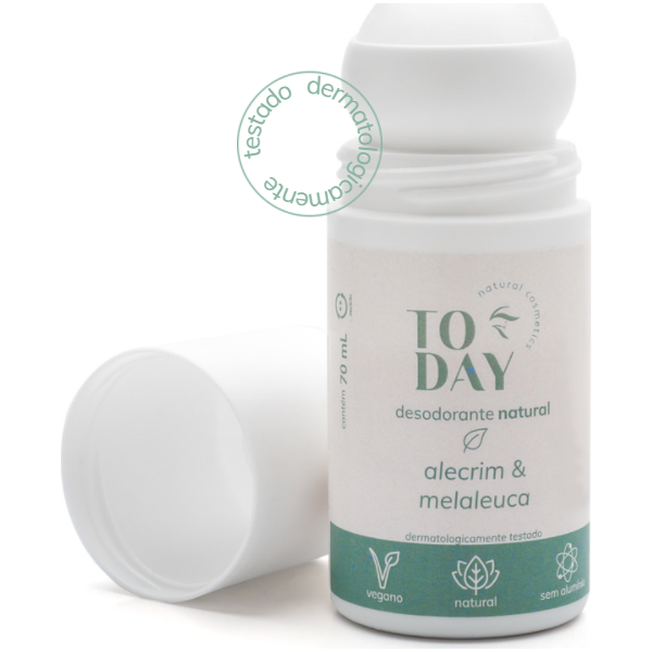 Kit 3 Desodorantes Naturais Alecrim & Melaleuca Roll On - Today Natural Cosmetics