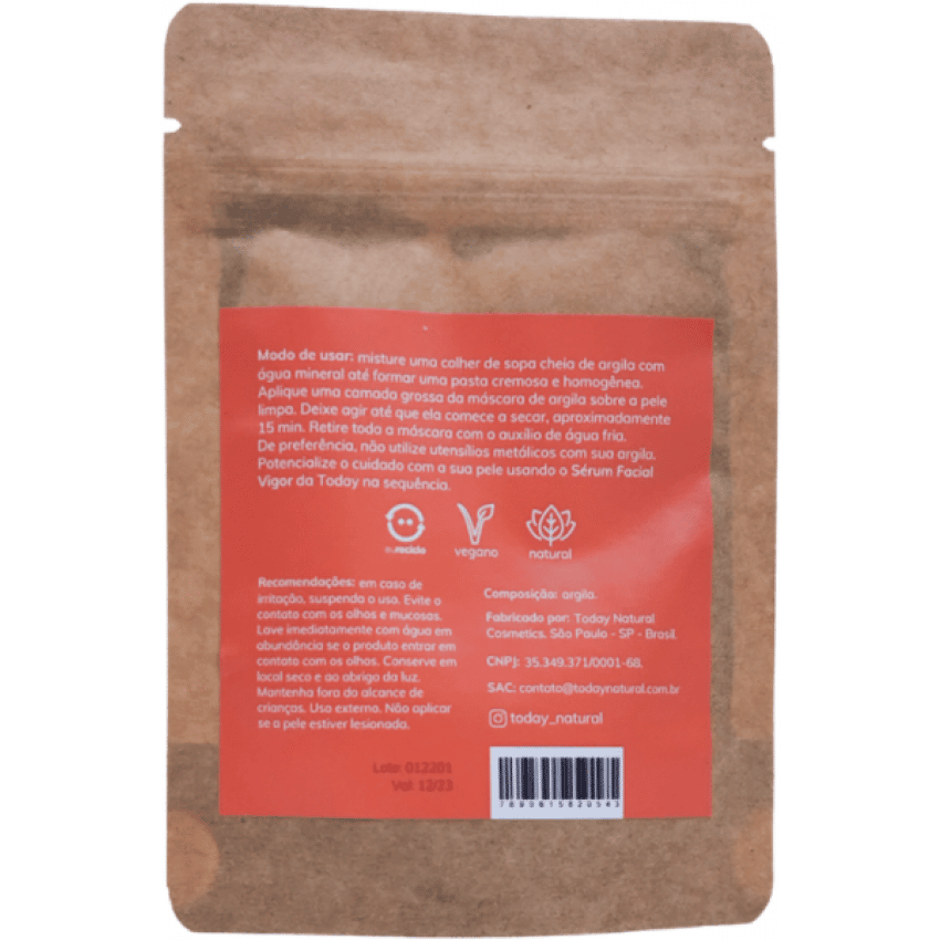 Argila Vermelha - 50g - Today Natural Cosmetics