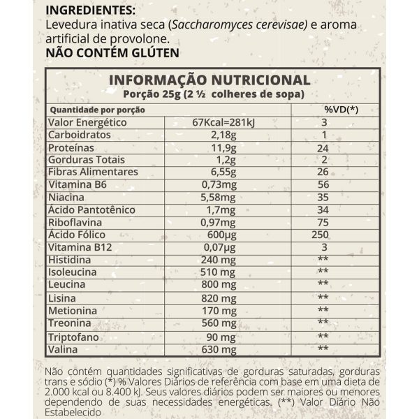 Levedura Nutricional Flocos sabor Provolone Free 120g - WVegan