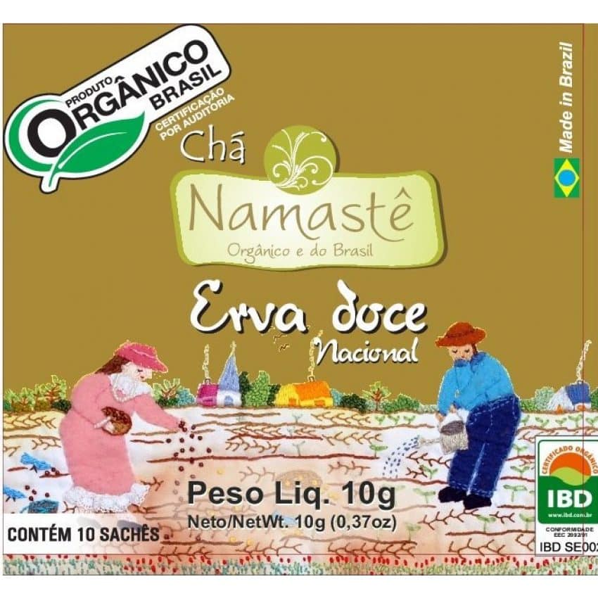 Chá de Erva Doce Nacional Orgânico Namastê - sachê