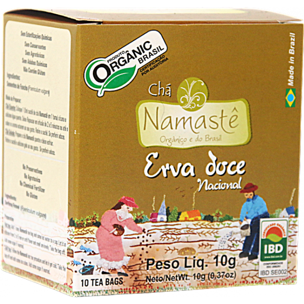 Chá de Erva Doce Nacional Orgânico Namastê - sachê