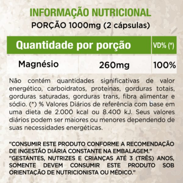 Cloreto de Magnésio 500mg 60 capsulas - WVegan