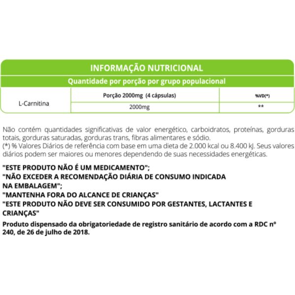 L-Carnitina 500mg 60 capsulas - WVegan