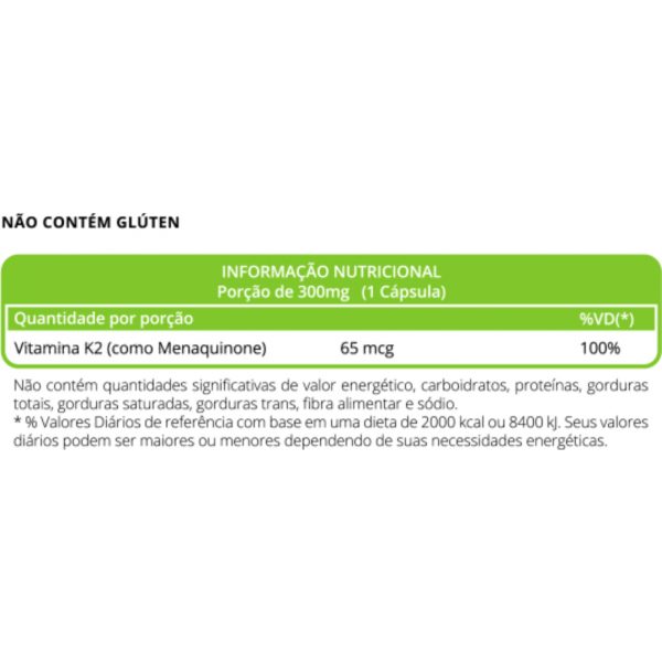 Vitamina K2 MK7 65mcg 60 capsulas - WVegan