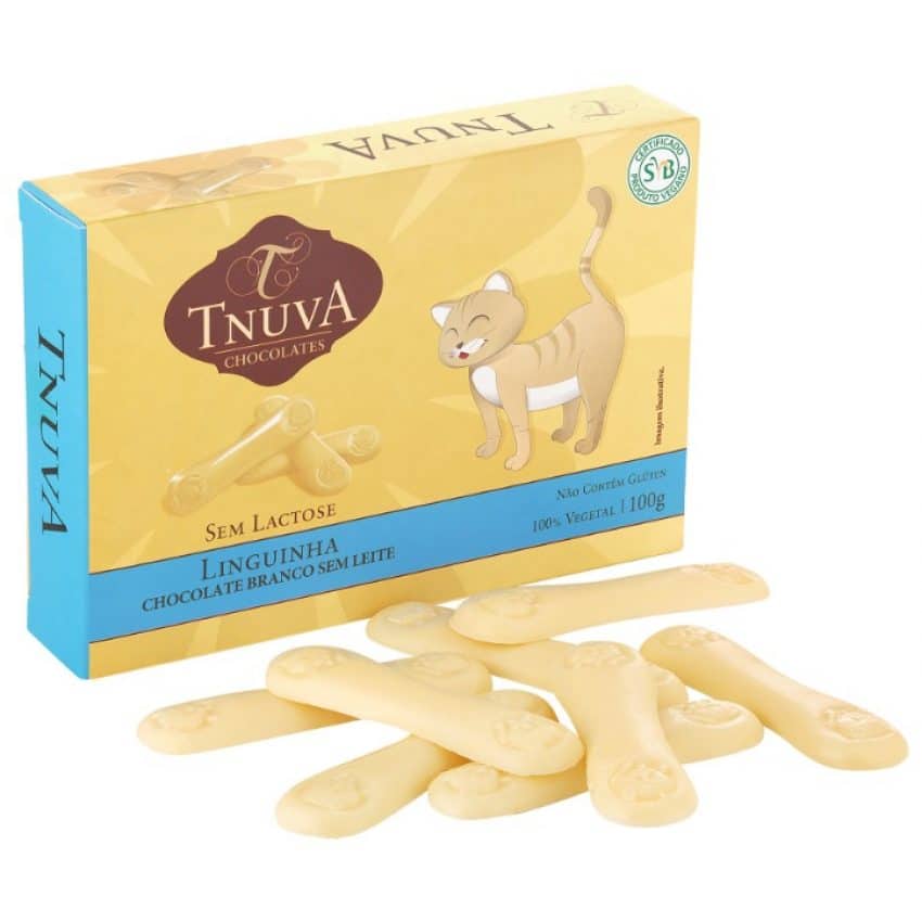 Chocolate Língua de Gato Branco - Vegano e Sem Lactose 100g - Tnuva