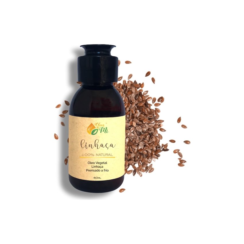 Para cego ver: Óleo de Linhaça 60ml sob sementes de Linhaça