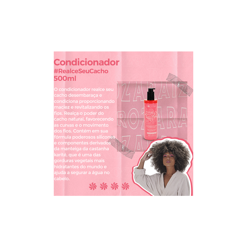 Condicionador Realce seu Cacho 500ml - Roza Raiz Cosméticos