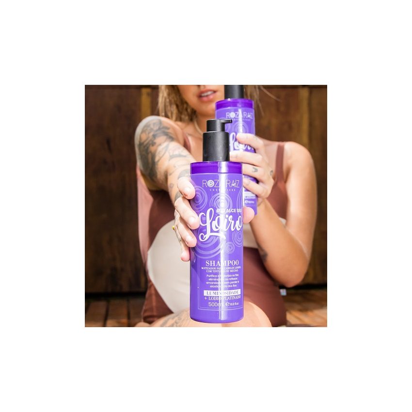 Shampoo Realce seu Loiro 500ml - Roza Raiz Cosméticos