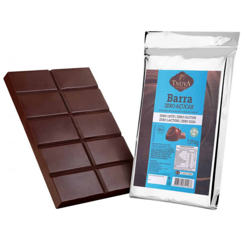 Barra Chocolate Vegano Zero Açúcar 56% Cacau - Uso Culinário 1,01 kg - Tnuva