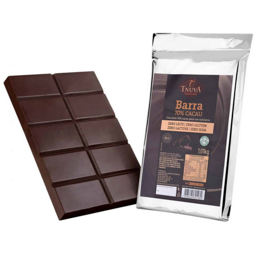 Barra de Chocolate Vegano 1,01kg 70% Cacau Uso Culinário  - Tnuva