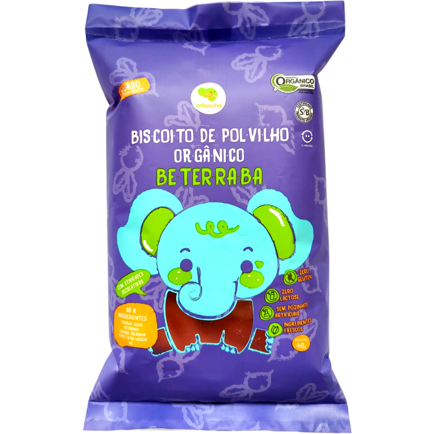 Biscoito de Polvilho Orgânico - Beterraba 40g - Crilancha