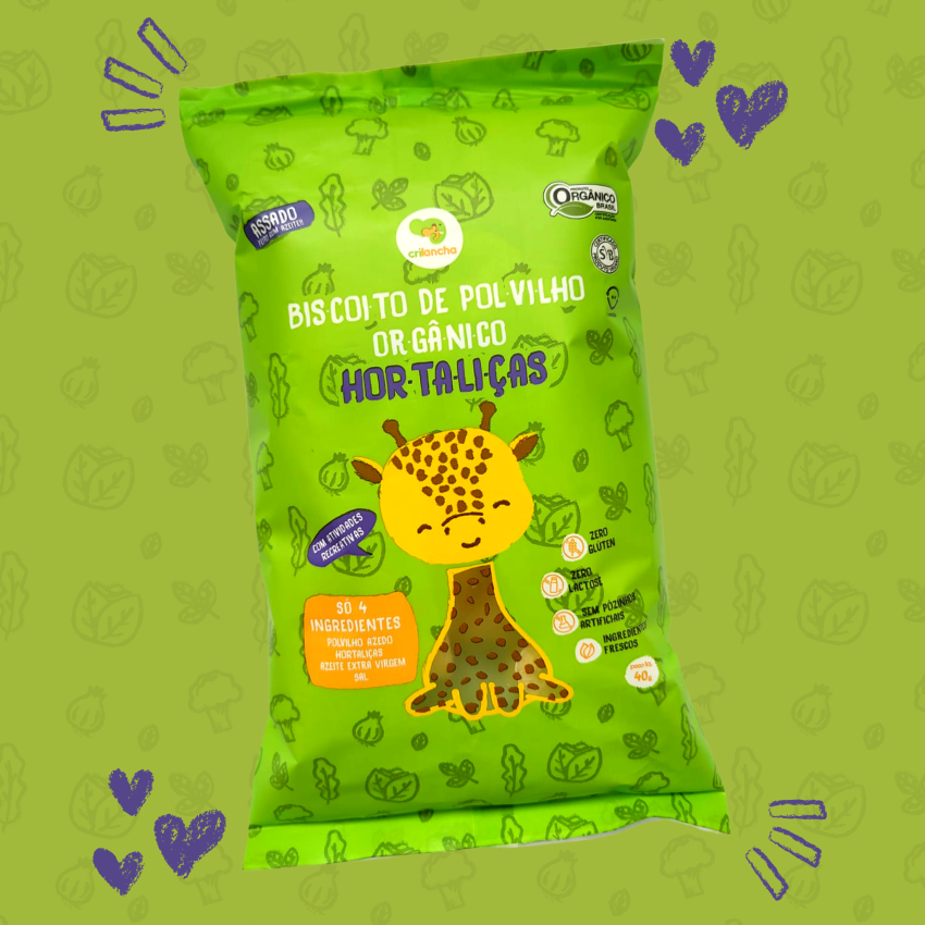 Biscoito de Polvilho Orgânico - Hortaliças 40g - Crilancha