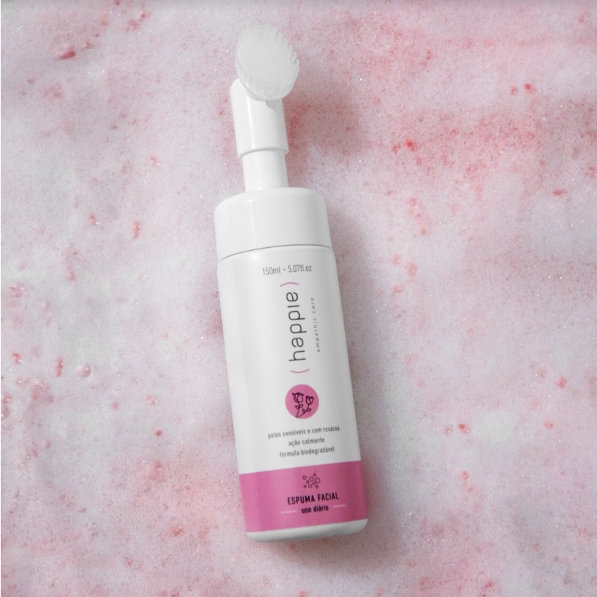 Espuma facial pele sensível com esponja