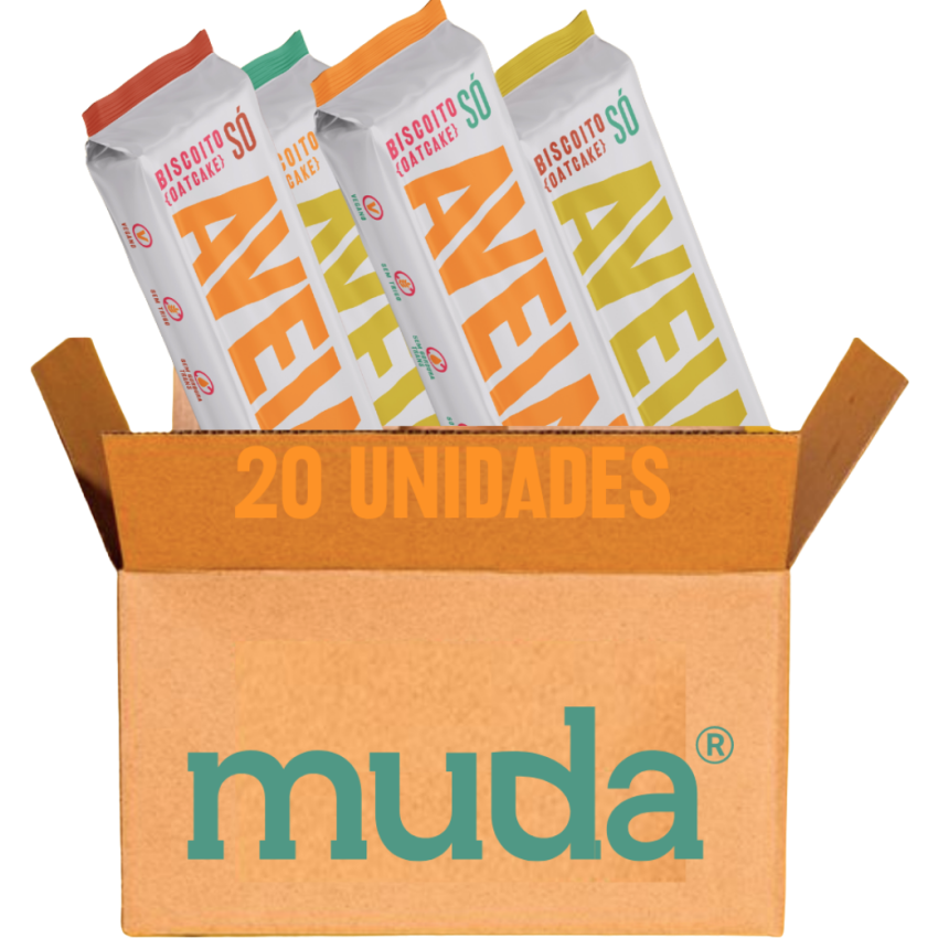 Kit 20 Biscoito Saudável de Aveia Muda alimentos- Misto