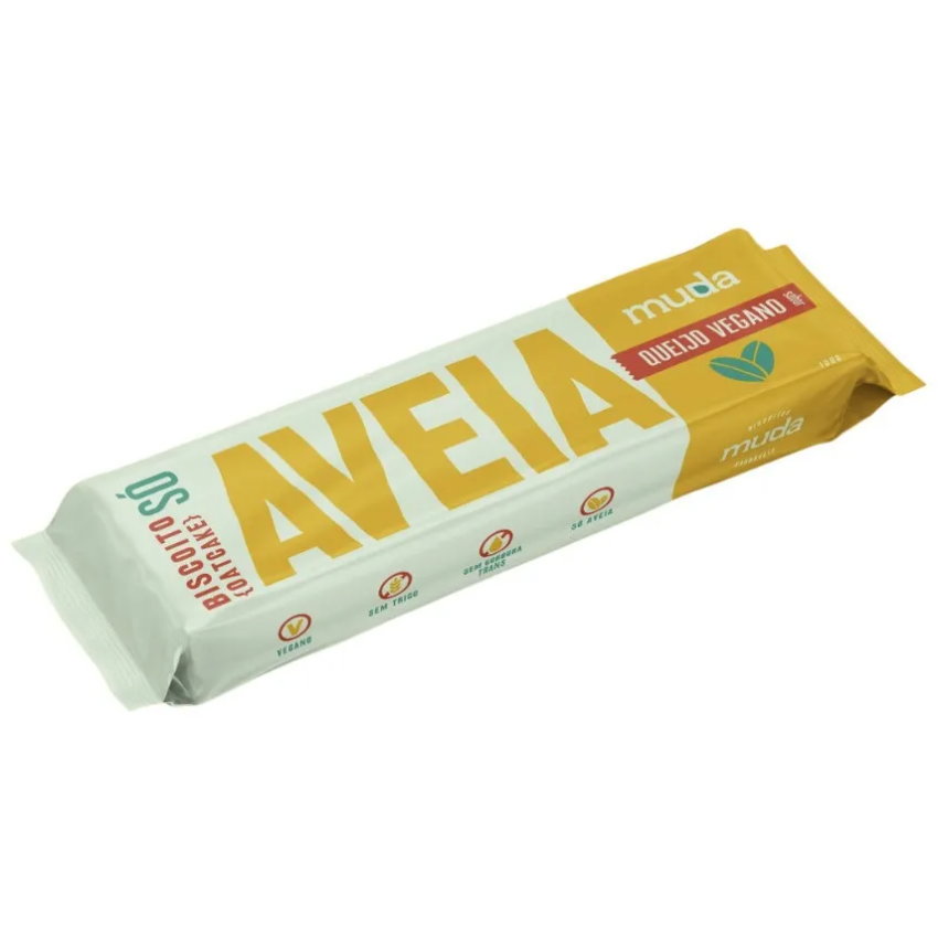 Kit 8 Biscoito Saudável Só de Aveia Muda Alimentos Sabores Tradicional + Super Sementes + Queijo Vegano + Sabor Cacau Ni