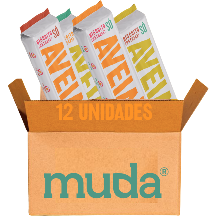 Kit 12 Biscoito Saudável de Aveia Muda Alimentos- Misto
