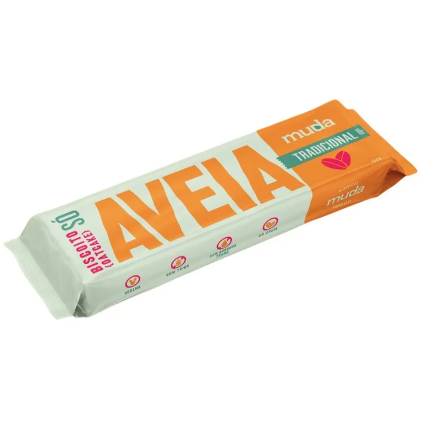 Kit 8 Biscoito Saudável Só de Aveia Muda Alimentos Sabores Tradicional + Super Sementes + Queijo Vegano + Sabor Cacau Ni