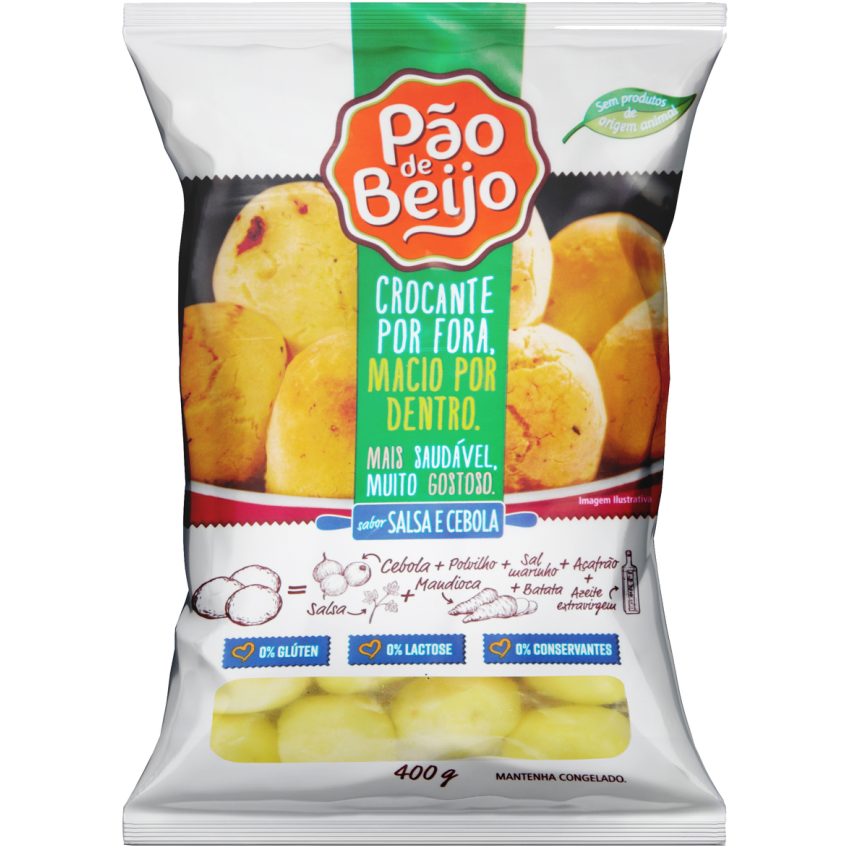 Pão de Quejio Vegano 400g - sabor Salsa e Cebola - Pão de Beijo
