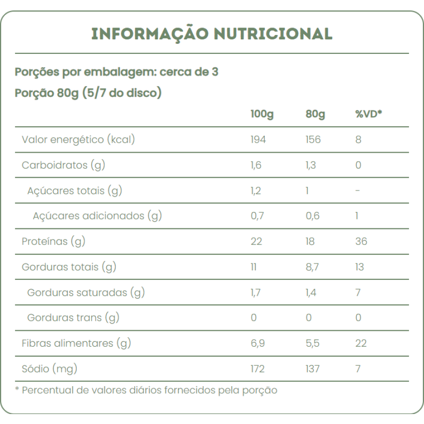 Discos de Tempê de Soja Temperados 2 unidades (220g)- Mun Alimentos