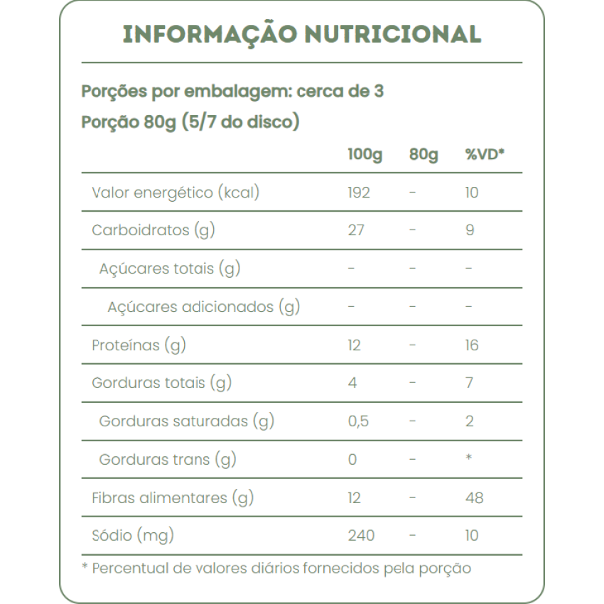 Discos de Tempê de Feijão Fradinho com Arroz Preto 2 unidades (220g) - Mun Alimentos