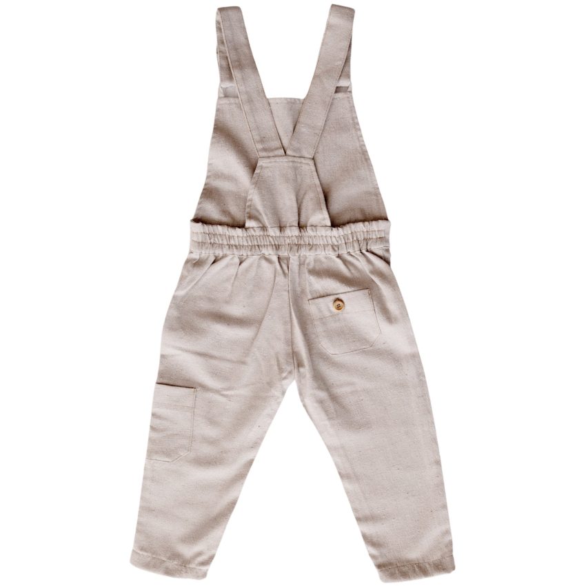 Jardineira Infantil de Algodão Orgânico - Menino - Linho Ninho