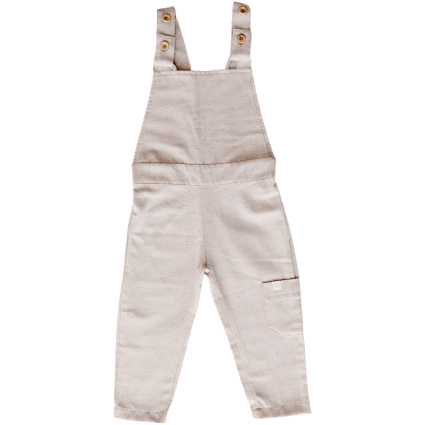 Jardineira Infantil de Algodão Orgânico - Menino - Linho Ninho
