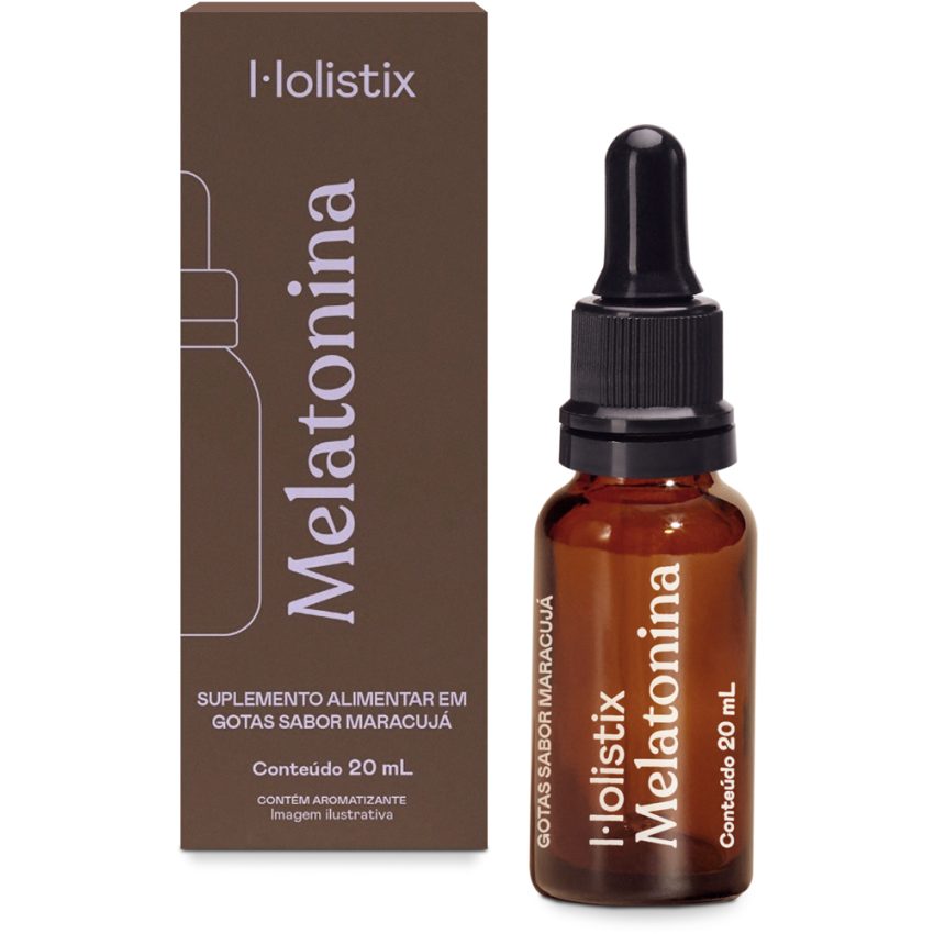 Melatonina Gotas Sabor Maracujá Natural Dormir 20ml - Holistix