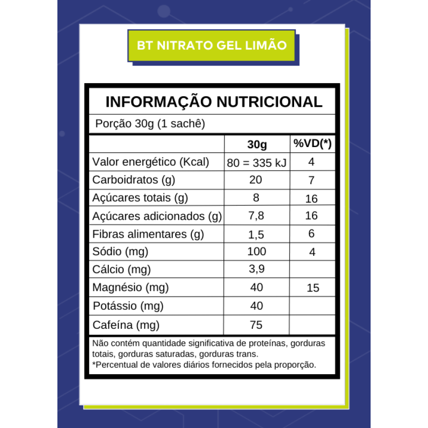 BT Gel sabor Limão com Cafeina 10un/30g - Dobro