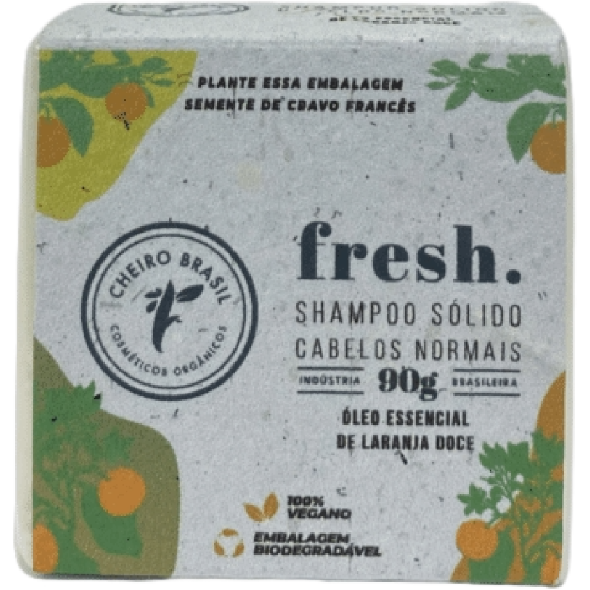 Shampoo Sólido para Cabelos Normais 90g - Cheiro Brasil