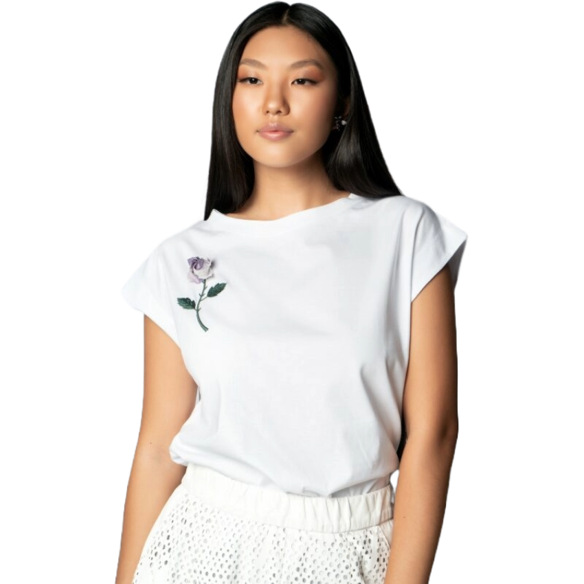 T-shirt Branca Rosa de Kawazaki - Toshie