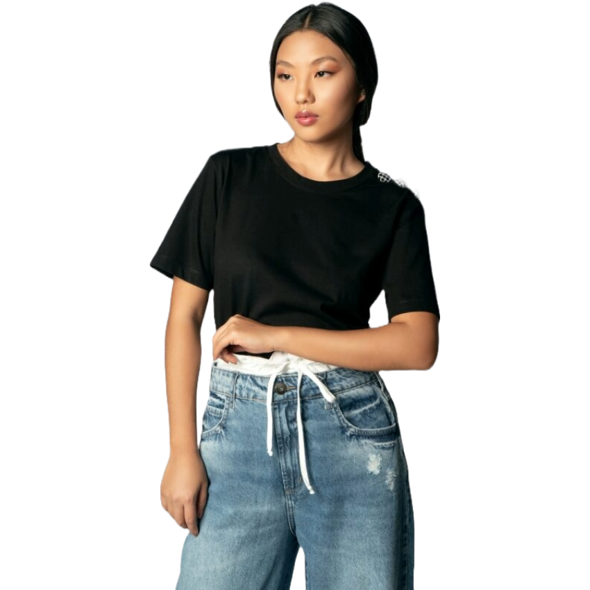 T-shirt Preta Botan Sahiko Branco - Toshie
