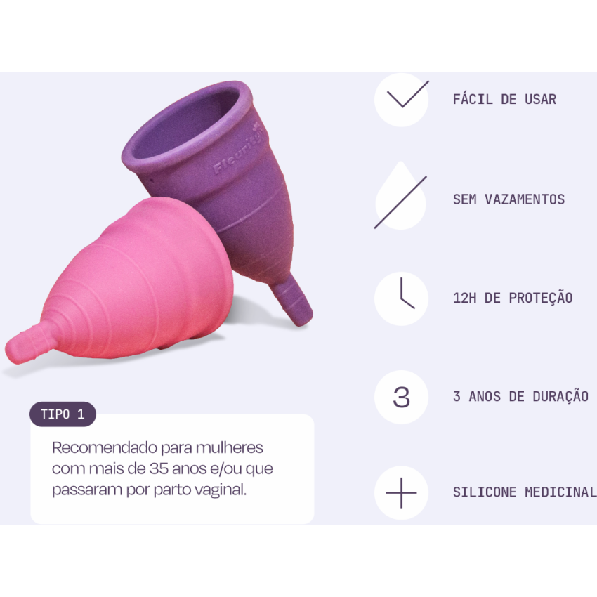 Coletor Menstrual - Tipo 1 (2un) - Fleurity