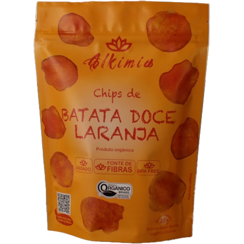 Chips de Batata Doce Laranja Orgânico 35g - Alkimia