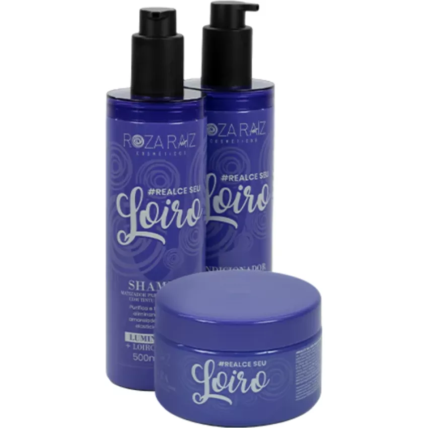 Kit Realce seu Loiro (3 Produtos) - Roza Raiz Cosméticos