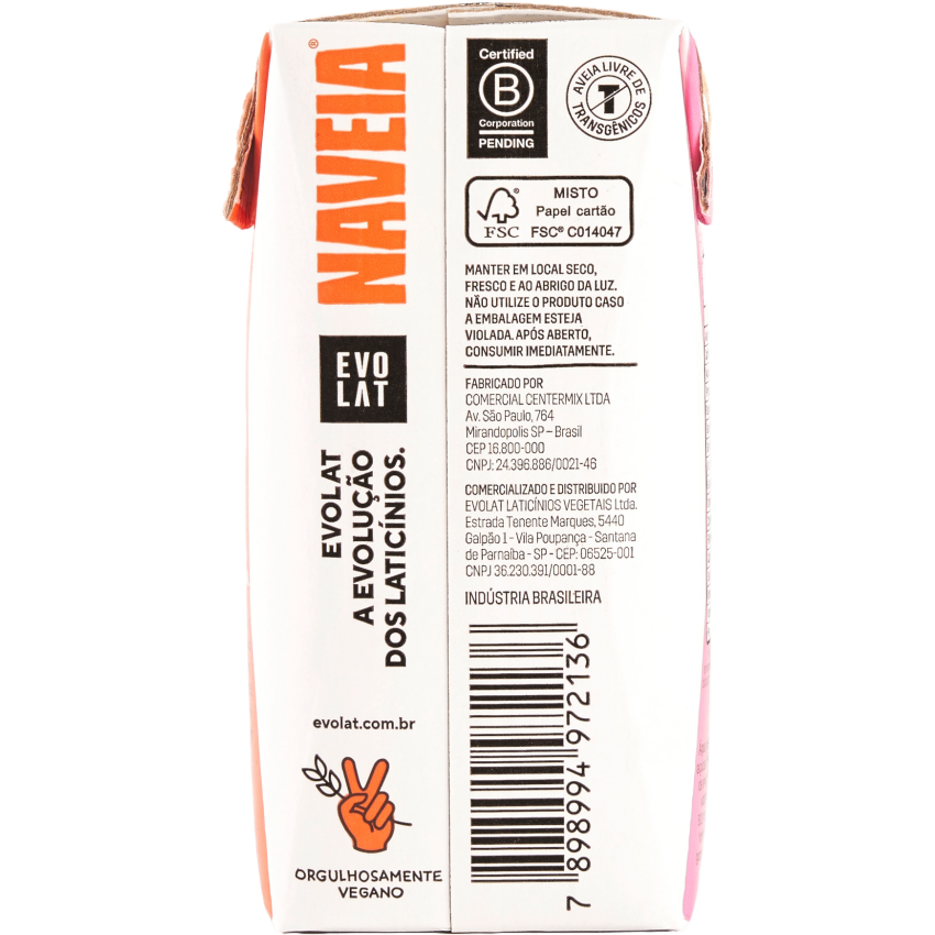 Leite Vegetal sabor Morango 200ml - Deleitinho - Naveia
