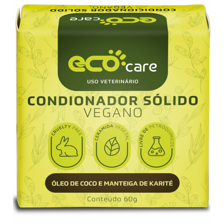 Condicionador Pet Sólido Vegano com Óleo de Coco e Manteiga de Karité - Eco Care