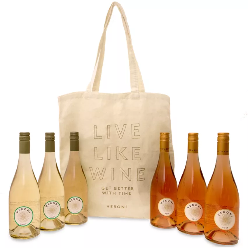 Kit Vinho Rosé + Bianco + Ecobag - Veroni