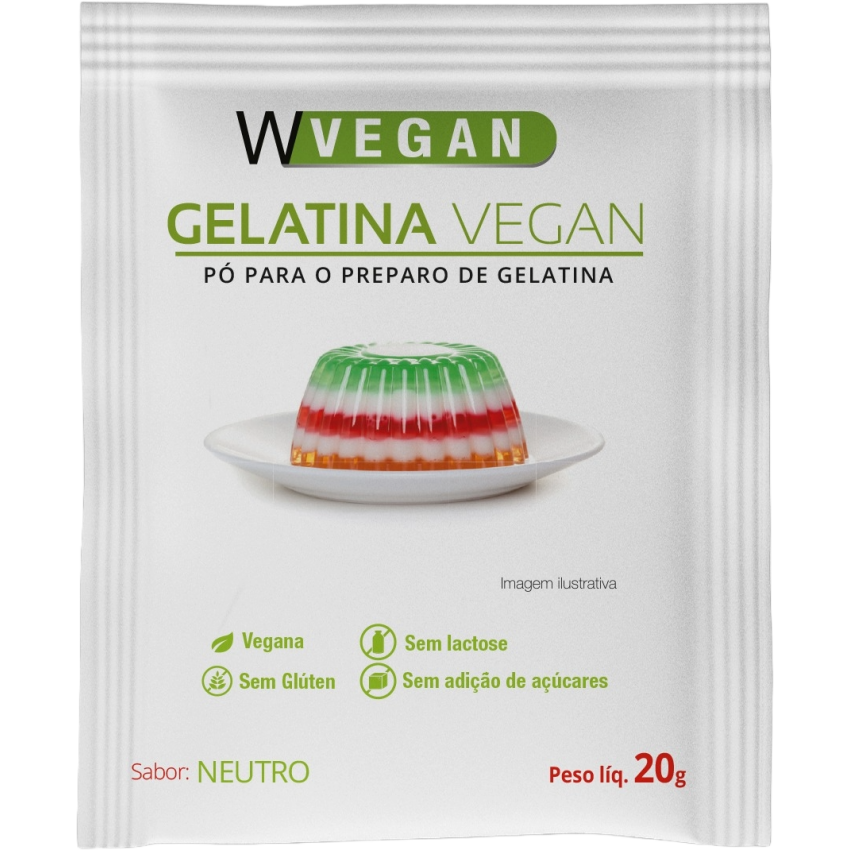 Gelatina Vegan 20g - Sem Sabor - WVegan