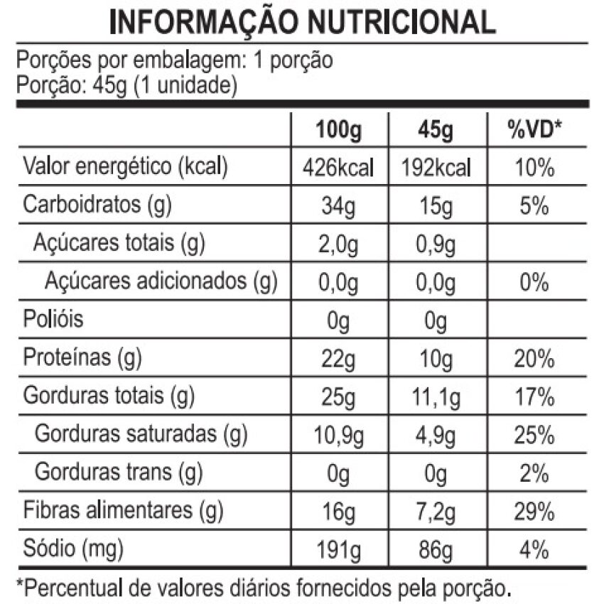Barra de Proteína Vegana - Cookies'n'cream 45g