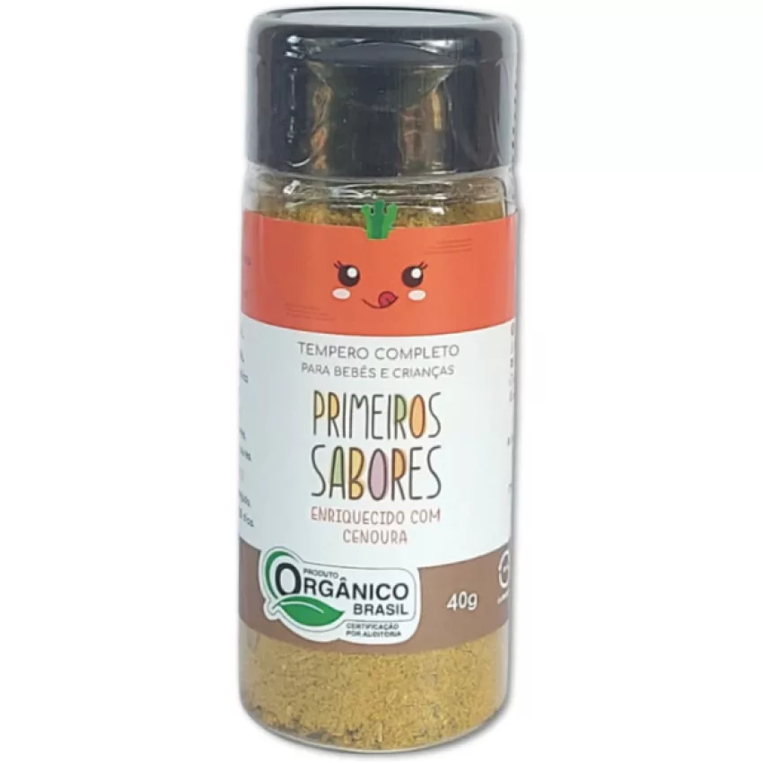 Vidro Tempero Primeiros Sabores Enriquecido com Cenoura Orgânico 40g - Terra Amor