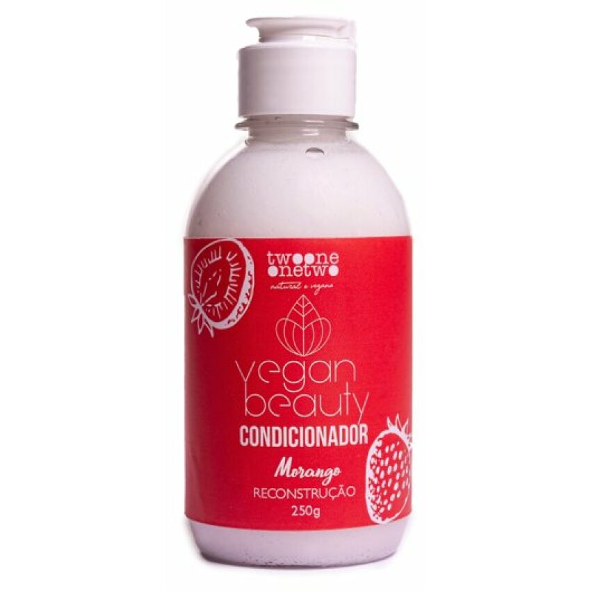 Condicionador Natural Morango Reconstrução 250g - Vegan Beauty - Twoone Onetwo